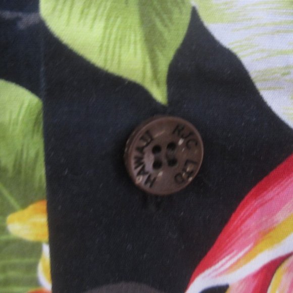 RJC Men Hawaiian camp shirt p2p 25 XL aloha luau tropical floral vintage flashy - Picture 5 of 8